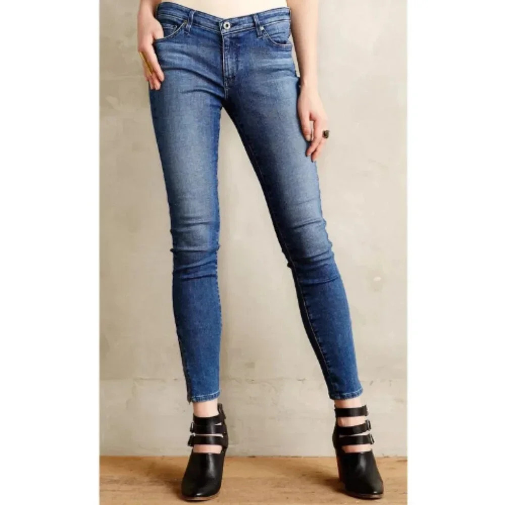 ADRIANO GOLDSCHMIED Womens 27 AG Ankle-Zip Legging Jeans